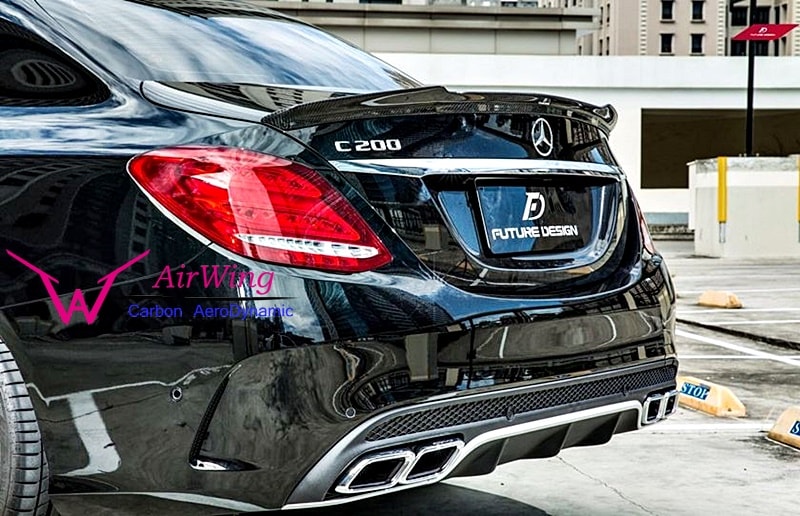 Mercedes-Benz W205 M4 style carbon trunk spoiler 02